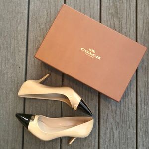NUDE COACH HEELS - SIZE 8.5